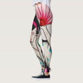 Leggings Fille de geisha avec le parapluie (Gauche)