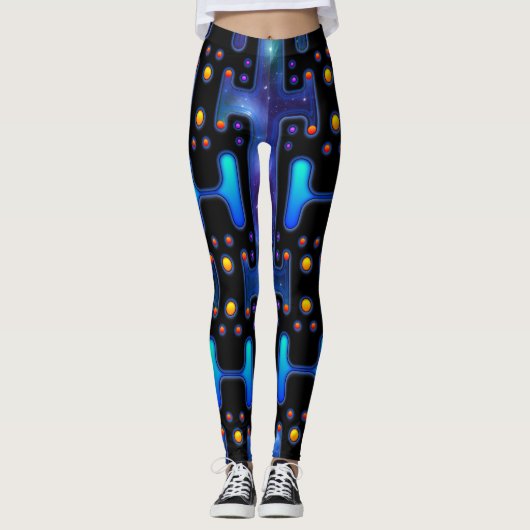 Leggings Fille de l'espace Android mécanique Robot futurist (Devant)