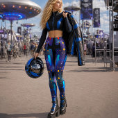 Leggings Fille de l'espace Android mécanique Robot futurist