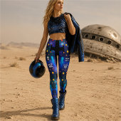 Leggings Fille de l'espace Android mécanique Robot futurist