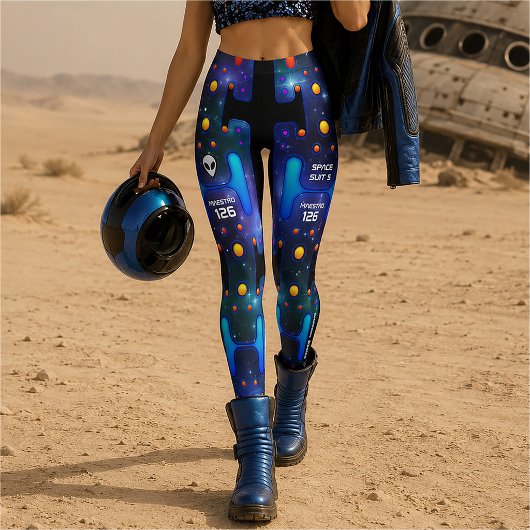 Leggings Fille de l'espace Android mécanique Robot futurist