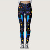 Leggings Fille de l'espace gothique noir Android mécanique (Devant)