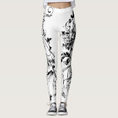 Leggings Fille Florale Aux Lèvres Rouges (Devant)