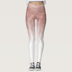 Leggings Fille Glamour Rose Parties scintillant or Gradient