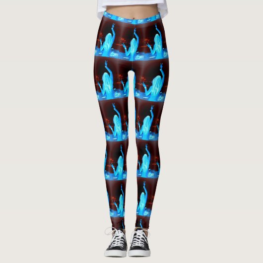 Leggings fille hippie bleue (Devant)