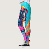 Leggings Fille lunaire colorée (Gauche)