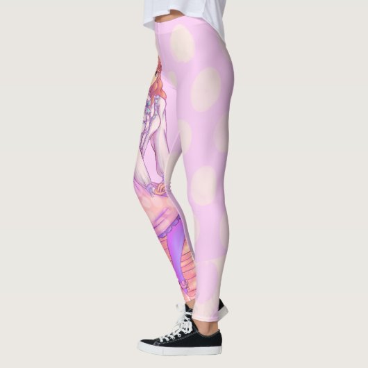 Leggings Fille Macaron rose (Gauche)