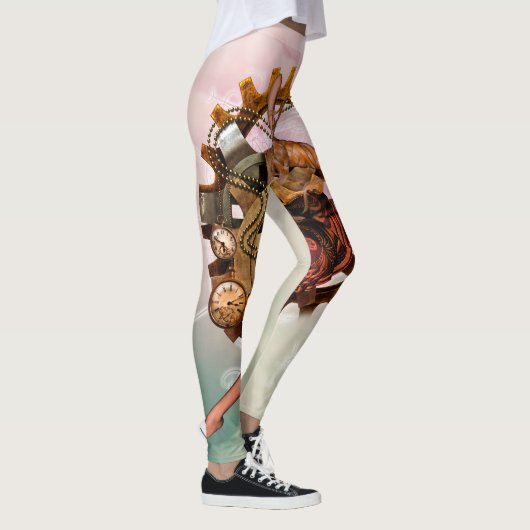 Leggings Fille merveilleuse de steampunk, conception d'or (Droite)