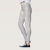 Leggings Fille mignonne Glittery Snowflakes (Gauche)