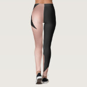 Leggings Fille moderne Rose or noir géométrique (Dos)
