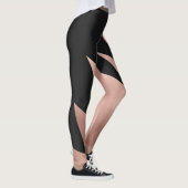 Leggings Fille moderne Rose or noir géométrique (Droite)