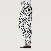 Leggings Fille noir et blanc tache léopard (Gauche)