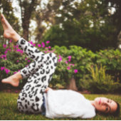 Leggings Fille noir et blanc tache léopard