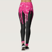 Leggings Fille Noir Hot Rose Parties scintillant Drivers No (Dos)
