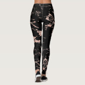 Leggings Fille Noir Marbre Rose Gold Foil (Dos)