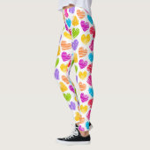 Leggings Fille pastel coeur amour motif sac à chaîne (Gauche)