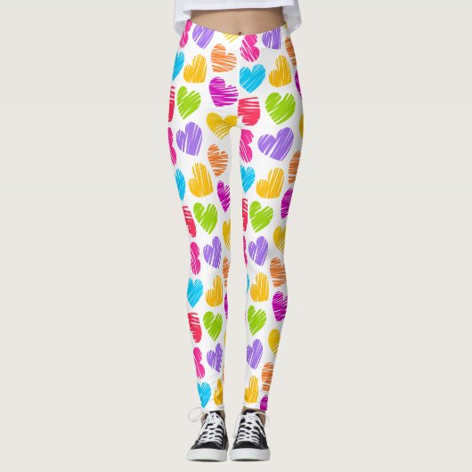 Leggings Fille pastel coeur amour motif sac à chaîne (Devant)