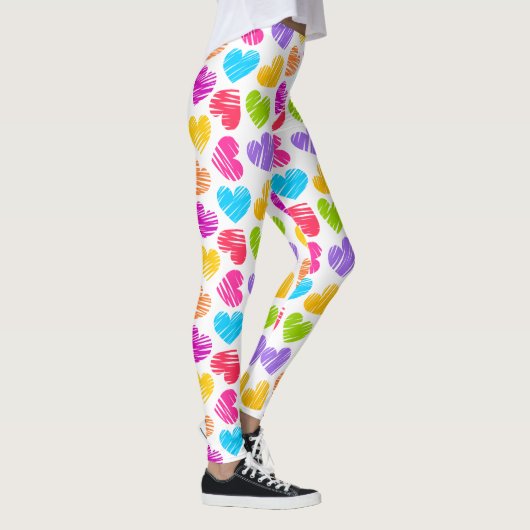 Leggings Fille pastel coeur amour motif sac à chaîne (Droite)