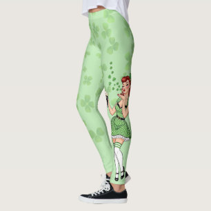 Leggings Fille Pin Up Irlandaise Amateur de Bière