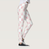 Leggings Fille Rose Blanc Chic Carrés (Droite)