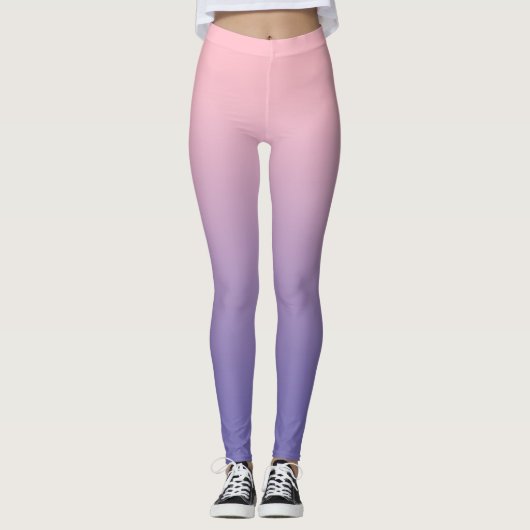Leggings Fille rose clair périphérique Gradient (Devant)