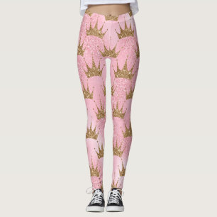 Leggings Fille Rose Parties scintillant Or Crowne Sparkly