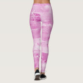 Leggings Fille rose rayures (Dos)