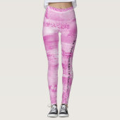 Leggings Fille rose rayures (Devant)
