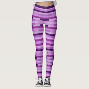 Leggings Fille Smart Purple Striped Fabric Tissu