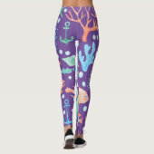 Leggings filles aquatiques de sirène de mer unique de (Dos)