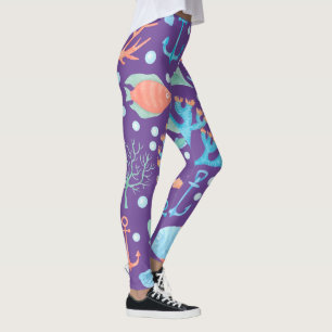 Leggings filles aquatiques de sirène de mer unique de