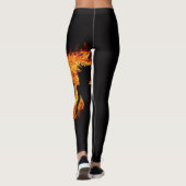Leggings Filles dansantes en forme de coeur Feu sur la jamb (Dos)