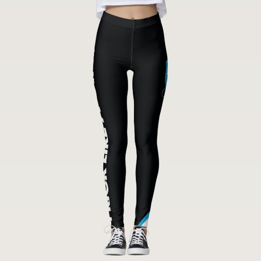 Leggings Filles de karaté - guêtres noires de devise (Devant)