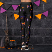 Leggings Filles éffrayantes Halloween violet orange et noir