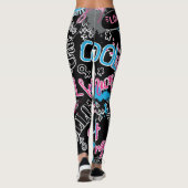 Leggings Filles motif avec slogan calligraphique, coeurs, d (Dos)