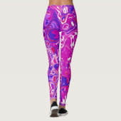 Leggings Fils de marbre rose et violet (Dos)