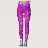 Leggings Fils de marbre rose et violet (Devant)