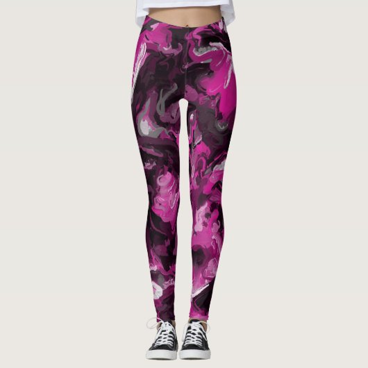 Leggings Fils roses, noirs, blancs et gris (Devant)