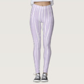 Leggings Fines Flammes Blanches Uniques Lilas (Devant)