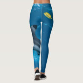 Leggings Fins Fin : requin de récif avec mignon poisson pil (Dos)