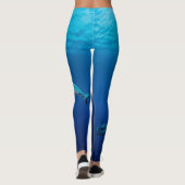 Leggings Fins Fin : Requin de récif et ondulations (Dos)