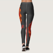 Leggings Fire Dragon Fantasy Art Design, Mythical Creature  (Dos)