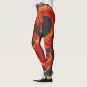 Leggings Fire Dragon Fantasy Art Design, Mythical Creature  (Gauche)