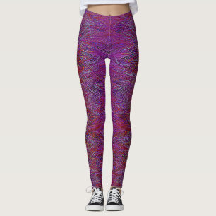 Leggings "Firestorme neurale" Abstraite" Rouge violet