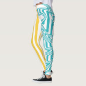 Leggings Fissures et torsades en Turquoise et Jaune (Gauche)