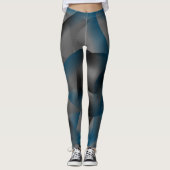 Leggings Fissures noires et bleues, avec parties en dégradé (Devant)