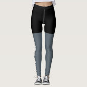 Leggings Fitness fou de train noir et gris (Devant)