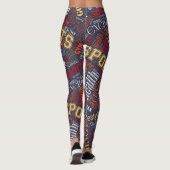 Leggings Fitness Word Cloud Rouge/Blanc ID284 (Dos)