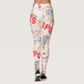 Leggings Fitness Word Cloud Rouge/Noir ID284 (Dos)