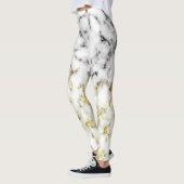 Leggings Flacons brillants en marbre noir et blanc (Gauche)